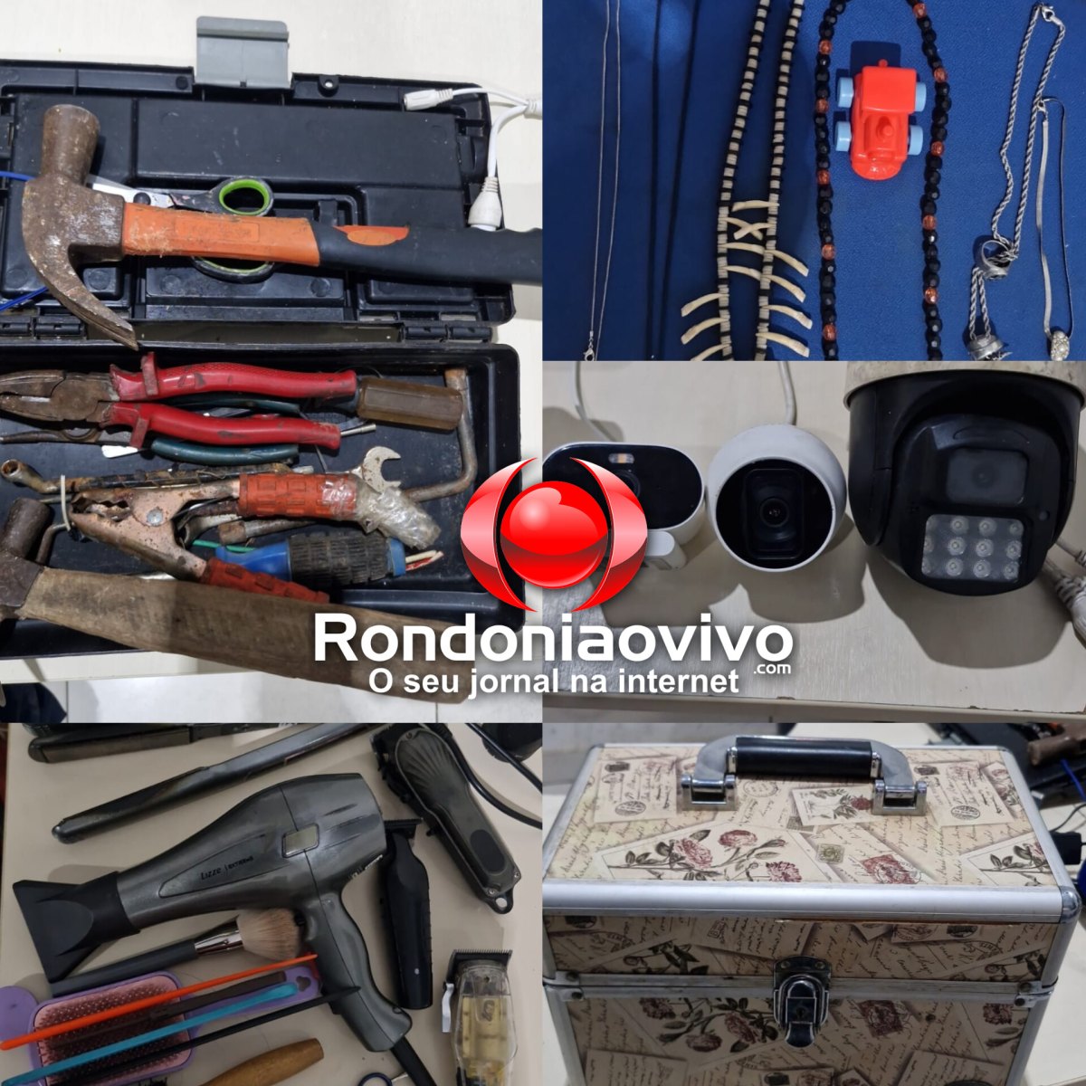 PROCURA-SE O DONO: Equipe da PM apreende materiais de salão de beleza e várias ferramentas