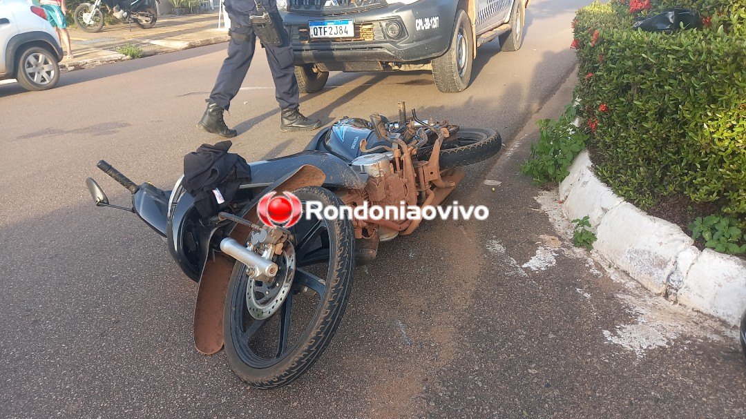 VÍDEO: Acidente entre carro e moto deixa casal lesionado em Porto Velho
