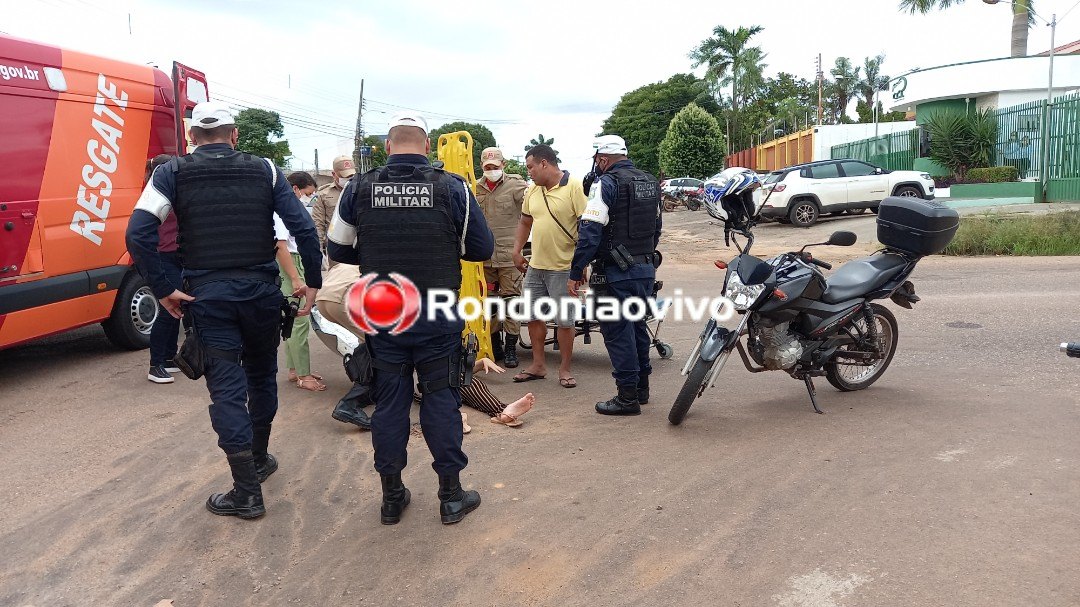 ASSISTA O VÍDEO: Grávida de seis meses sofre acidente de motocicleta na capital