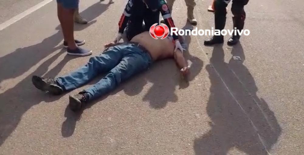 CRATERA: Buraco na BR-364 causa acidente grave com motociclista próximo a Unir