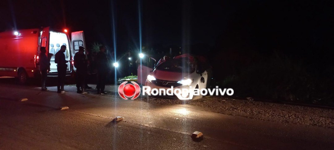 DESGOVERNADO: Capotamento de automóvel deixa casal ferido na zona Sul