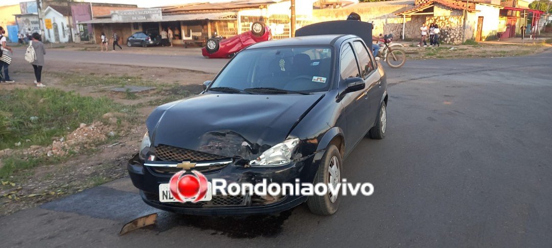 CAPOTAMENTO: Motorista avança cruzamento e causa grave batida