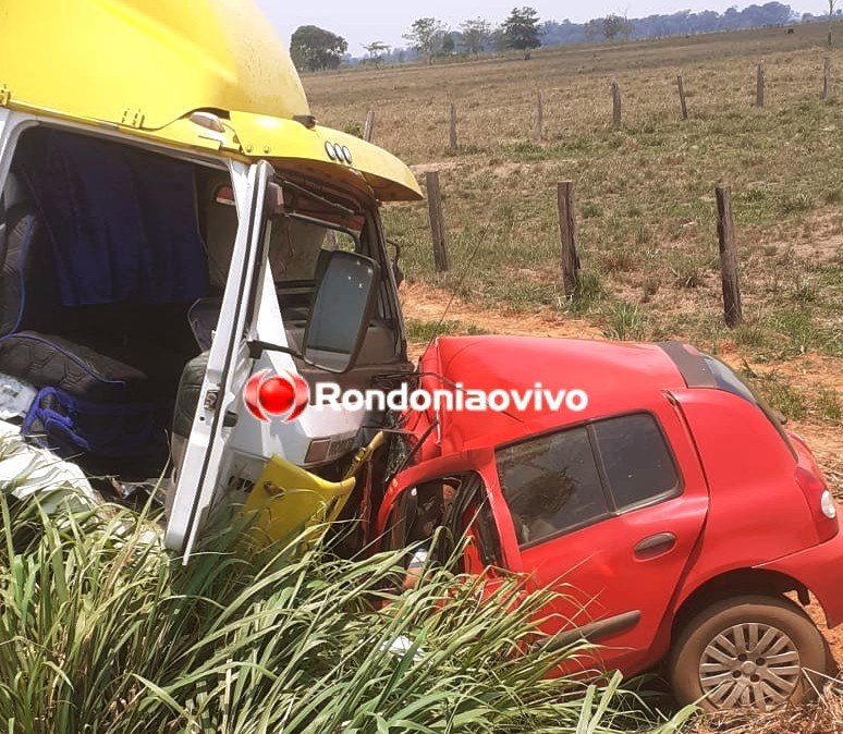 VÍDEO: Casal morre após colisão frontal entre carro e caminhão na BR-364