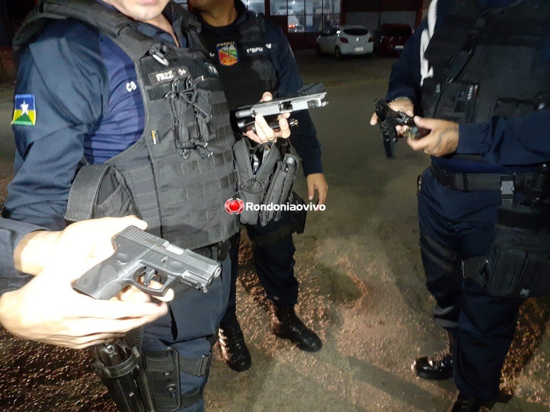 URGENTE: Dupla é presa com três pistolas na frente de comitê do Marcos Rogério após intensa perseguição 