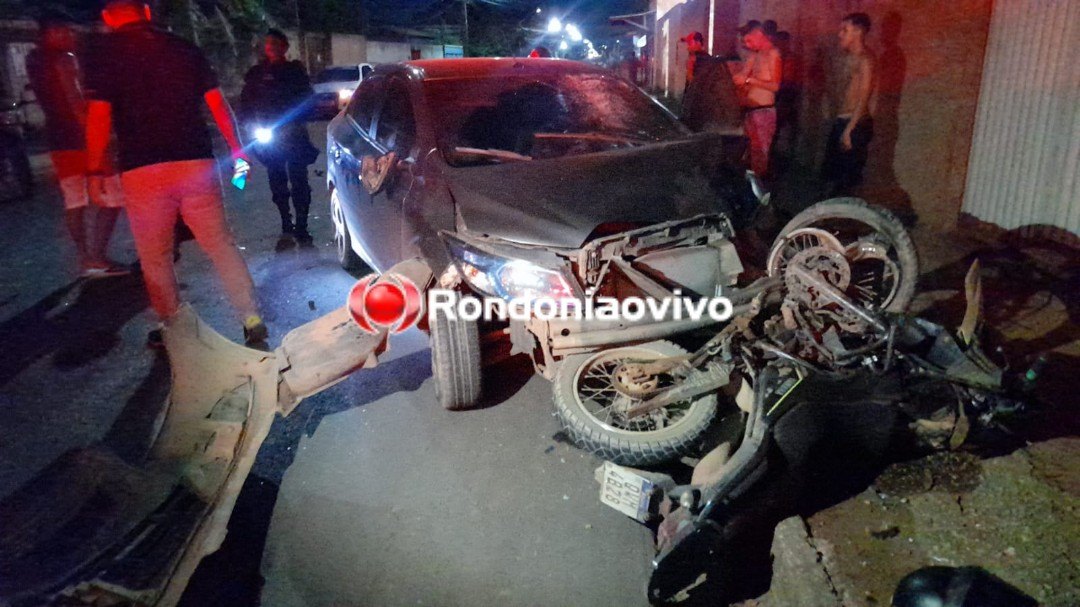 MOTORISTA FUGIU: Motociclista morre atropelado por carro e mulher fica em estado grave