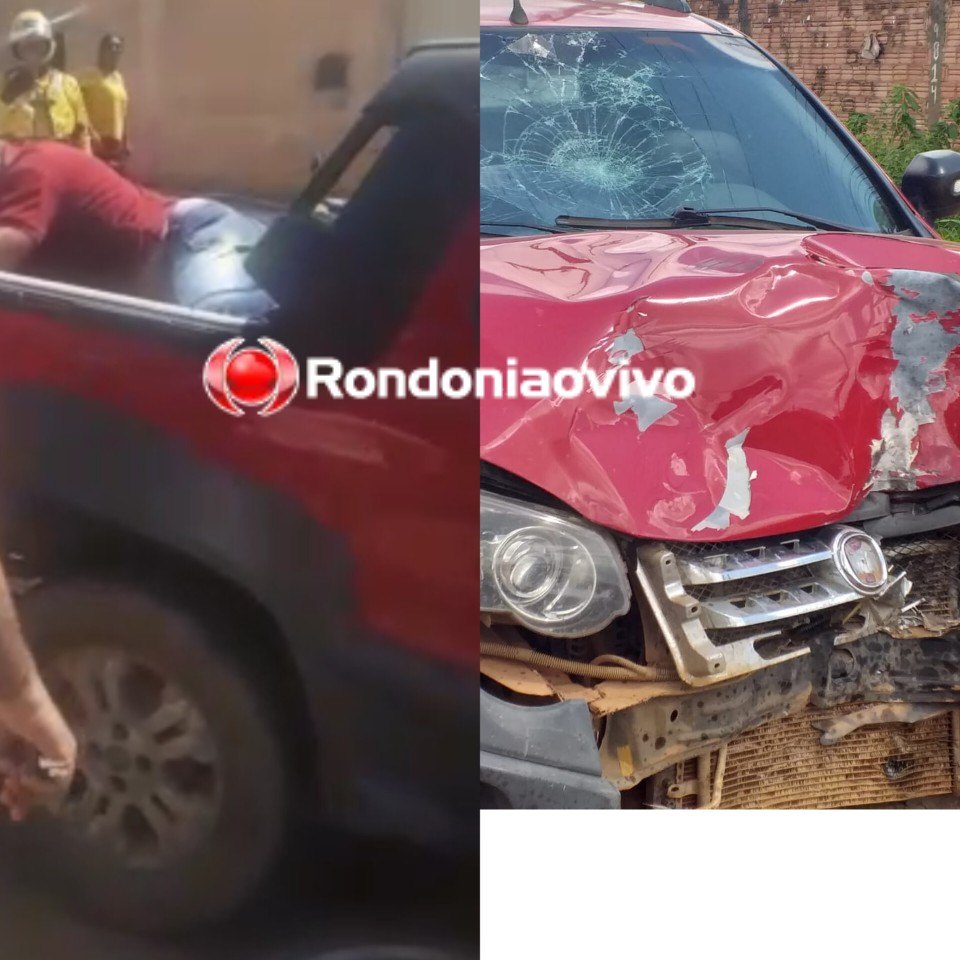 FRATURA EXPOSTA: Idoso vai parar na carroceria de veículo após grave colisão frontal 