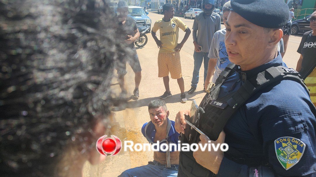 VÍDEO: Criminoso é espancado pela população após furar vítima para furtar moto