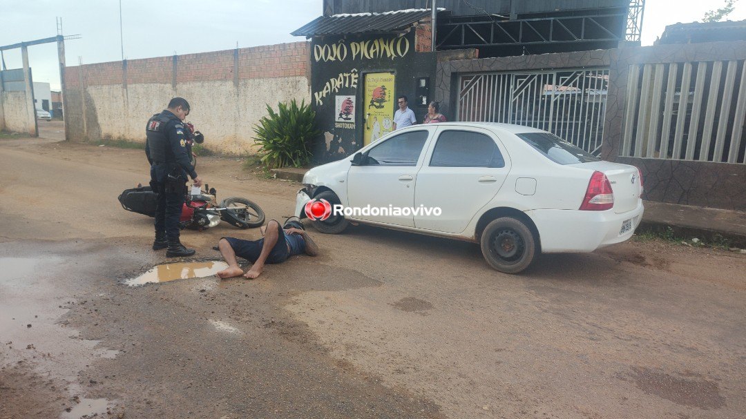 VÍDEO: Motociclista se envolve em grave acidente ao desviar de buraco