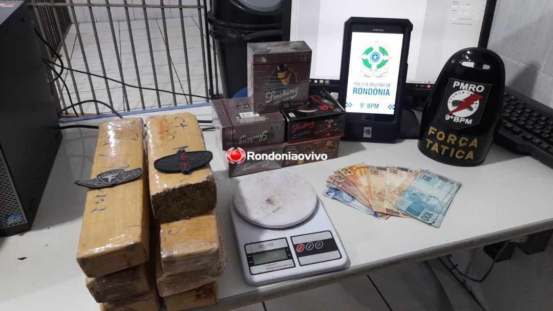 FORÇA TÁTICA: Traficante é flagrado com aproximadamente cinco quilos de maconha