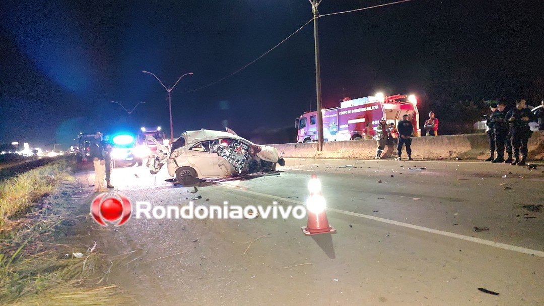 ASSISTA: Criminoso faz roubo e morre após capotar carro na BR-364