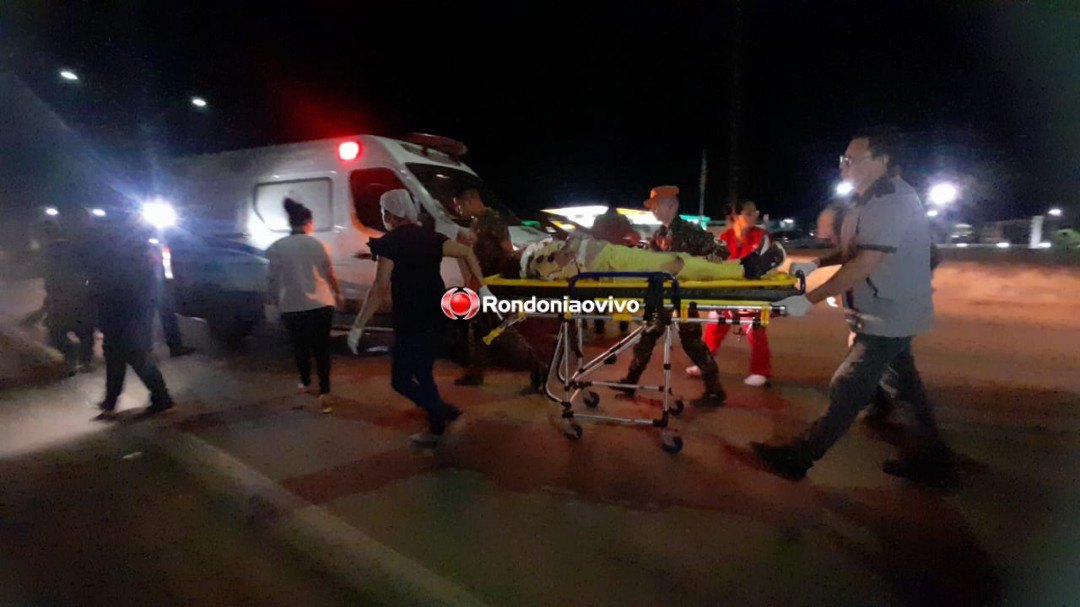 QUEDA DE MOTO: Mulher fica seriamente ferida após atropelar e matar cachorro na BR-364