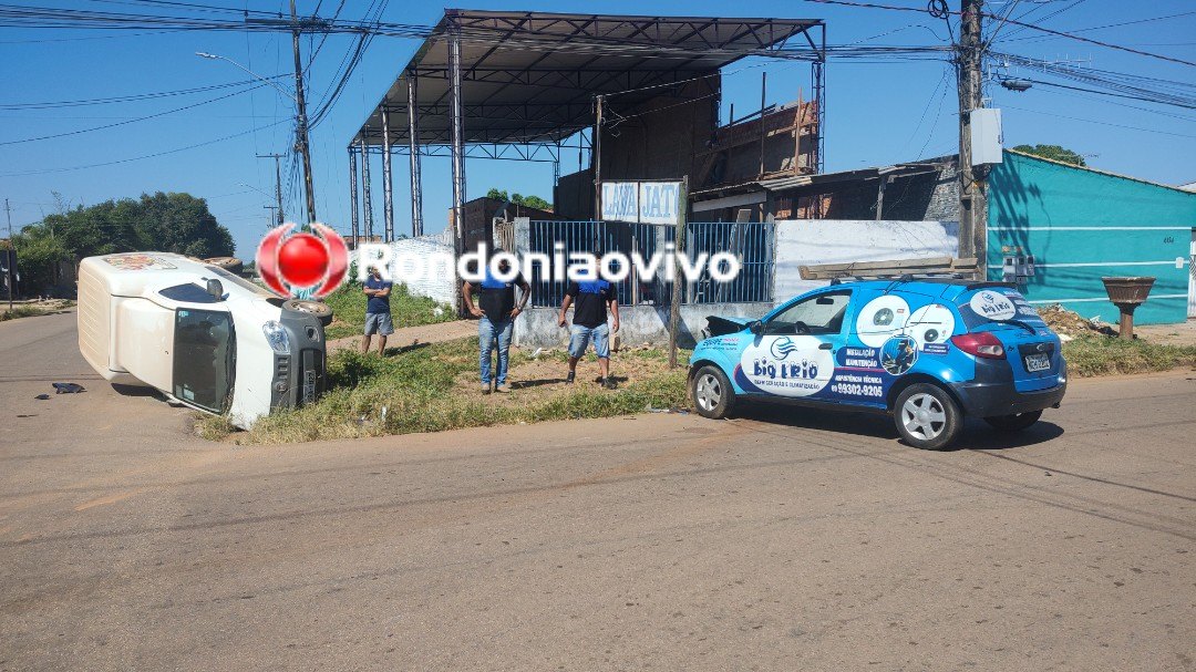 ASSISTA: Veículo Fiorino capota após avançar a preferencial na Alexandre Guimarães