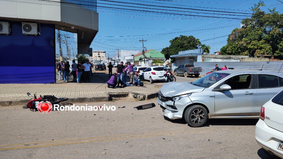 VÍDEO: Motorista de Cronos avança cruzamento e atropela motociclista 