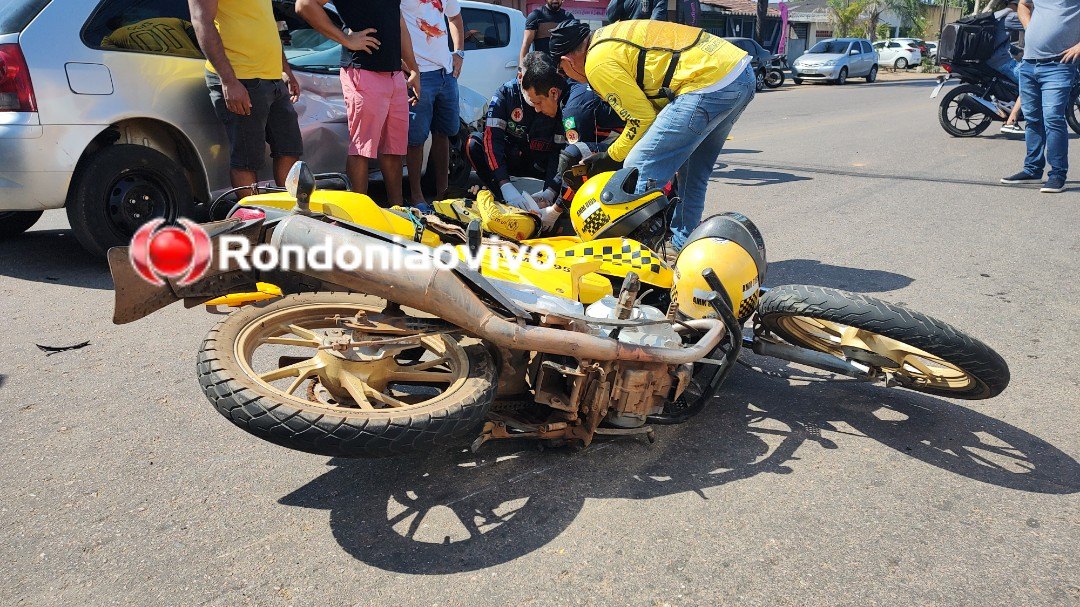 VÍDEO: Mototaxista sofre grave acidente após motorista avançar cruzamento