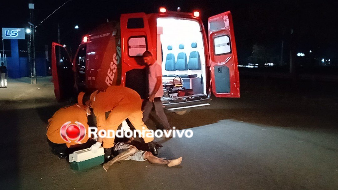 RUA DA BEIRA: Motociclista bate a cabeça e fica em estado grave após sofrer queda 