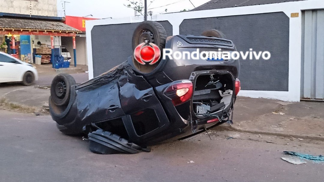 FORTE BATIDA: Capotamento de Mobi deixa motorista ferido na zona Sul