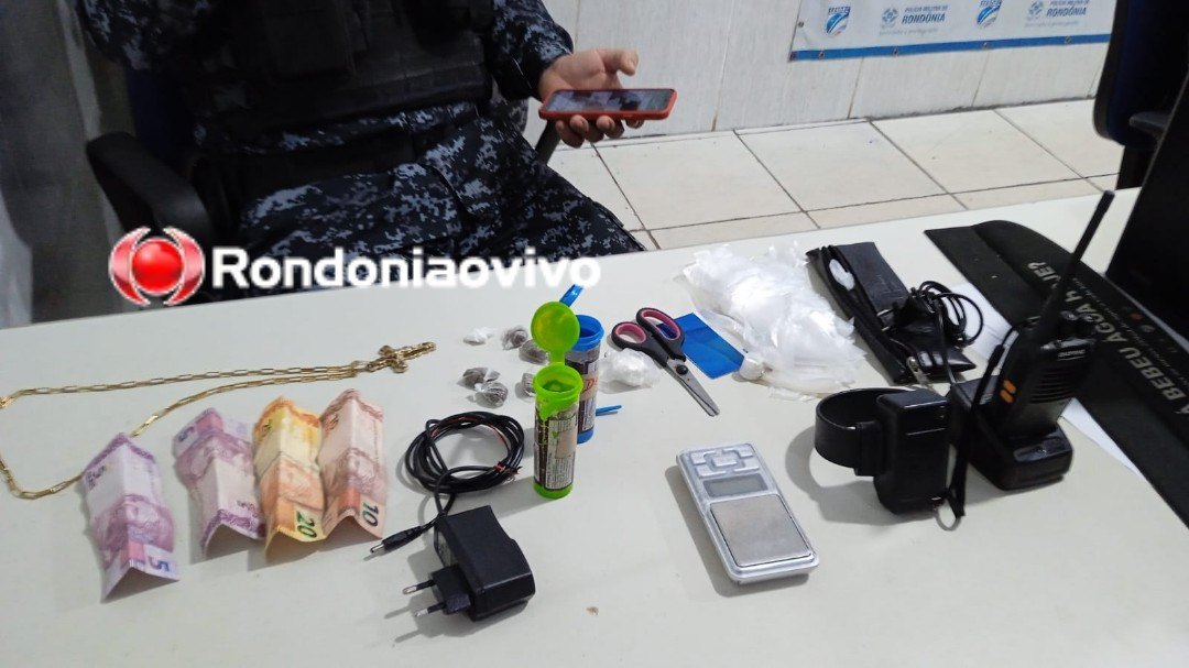 NO ORGULHO: Olheiro de grupo criminoso é preso com droga e rádio HT após arrancar tornozeleira 