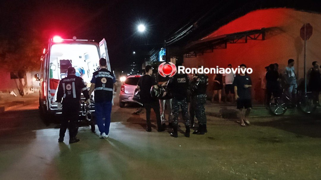 ACIDENTE: Motocicleta é arrastada por Nissan March e casal fica lesionado 