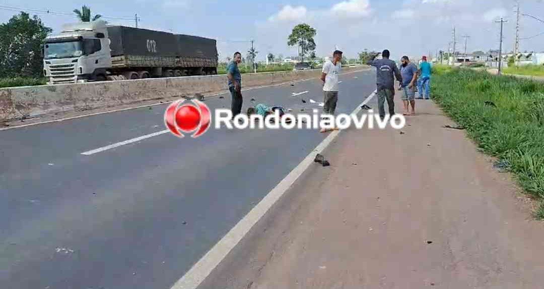 URGENTE: Casal tem pernas dilaceradas em gravíssimo acidente na BR-364