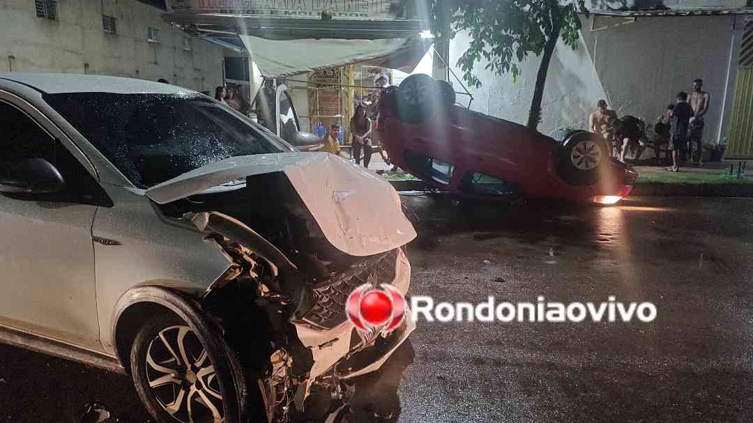 FORTE BATIDA: Vídeo mostra grave acidente com capotamento de Gol no bairro Igarapé 