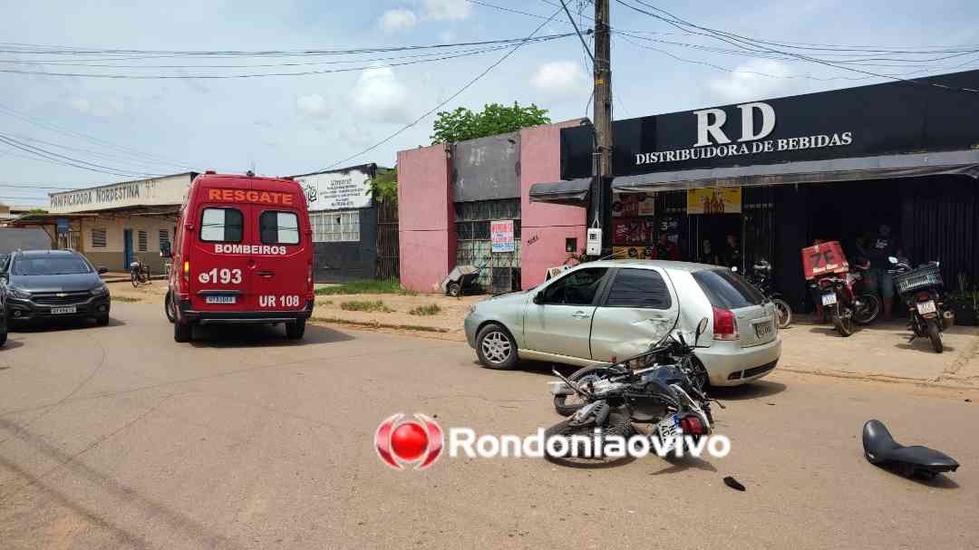 IMPRUDÊNCIA: Roda de carro é arrancada em grave batida com motocicleta 