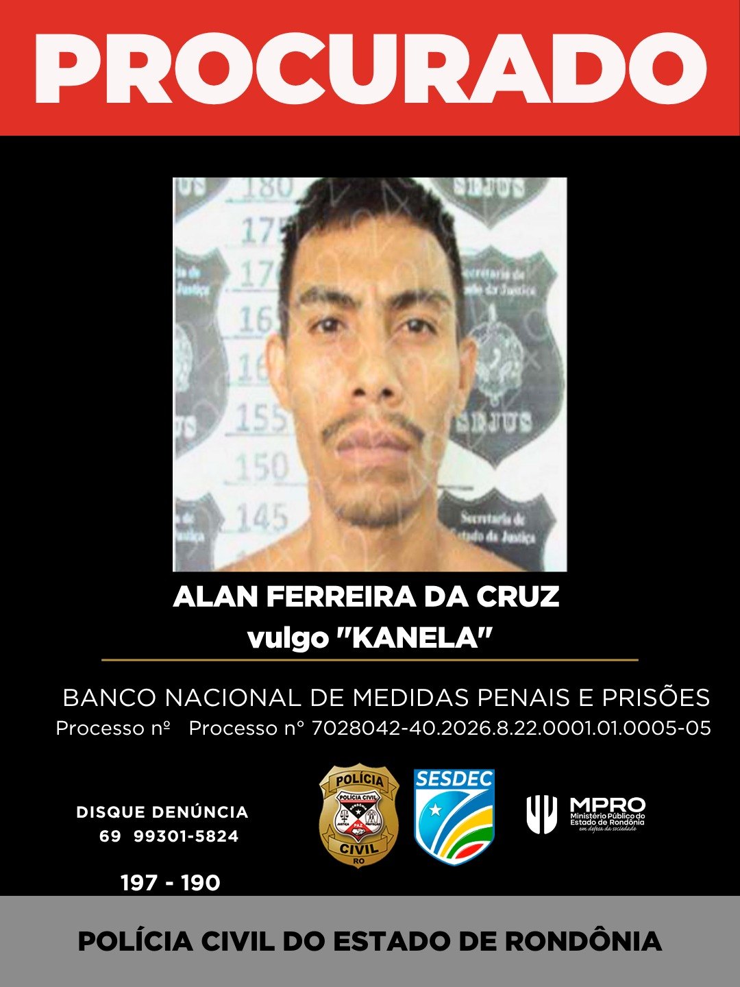 ORGANIZAÇÃO CRIMINOSA: Polícia divulga imagens de foragidos da Operação Audácia