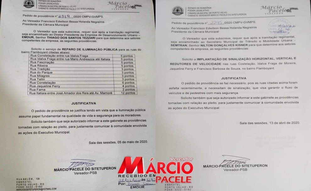 NO FLAMBOYANT: Prefeitura atende Marcio Pacele, faz iluminação e começa a sinalizar ruas 