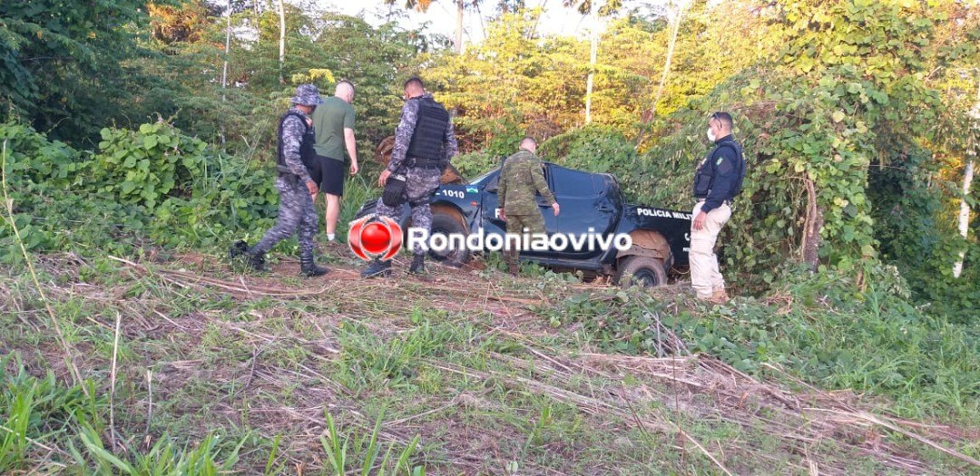 CAPOTAMENTO: Viatura da PM se envolve em grave acidente em rodovia de Rondônia
