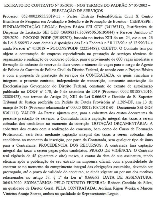 CONCURSO: PCDF publica contrato com banca e 1.800 vagas são distribuídas