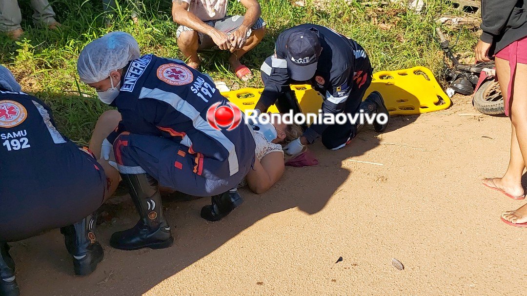 TRÂNSITO: Mulher tem perna dilacerada em acidente  na capital