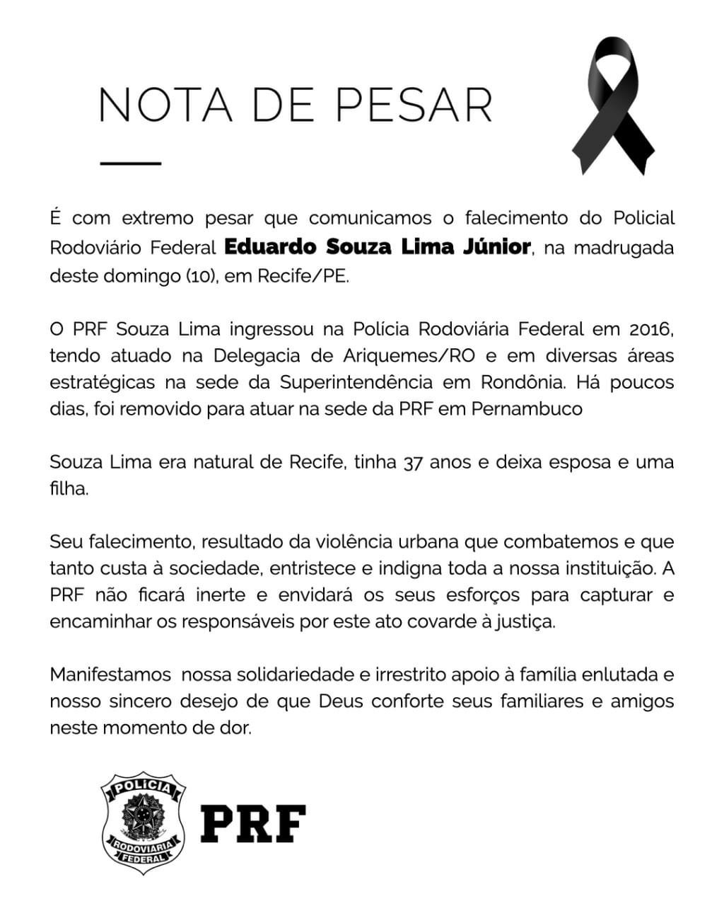 EXECUÇÃO: Policial rodoviário federal que atuou em Rondônia é morto a tiros em Pernambuco