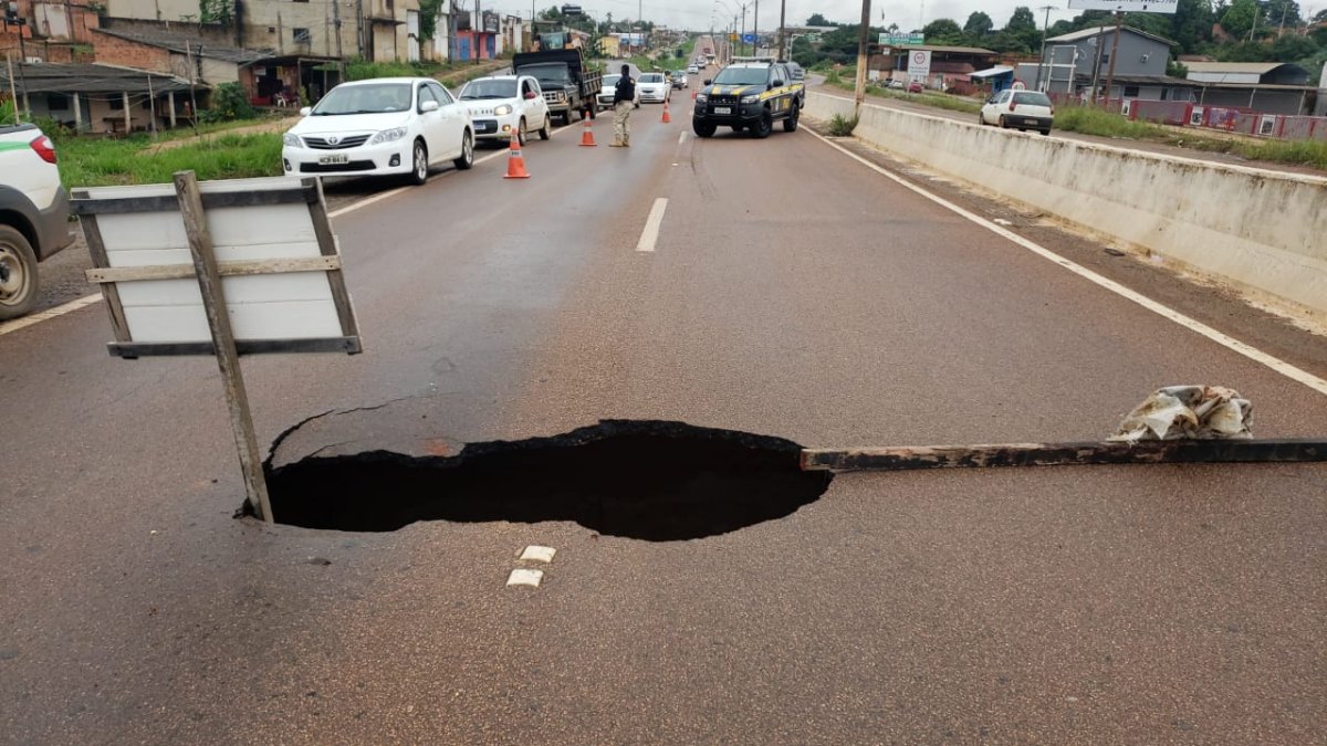 CUIDADO: PRF alerta sobre erosões em trechos da BR-364