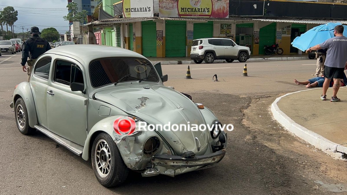 BATIDA NO FUSCA: Casal fica gravemente lesionado em acidente na Pinheiro Machado