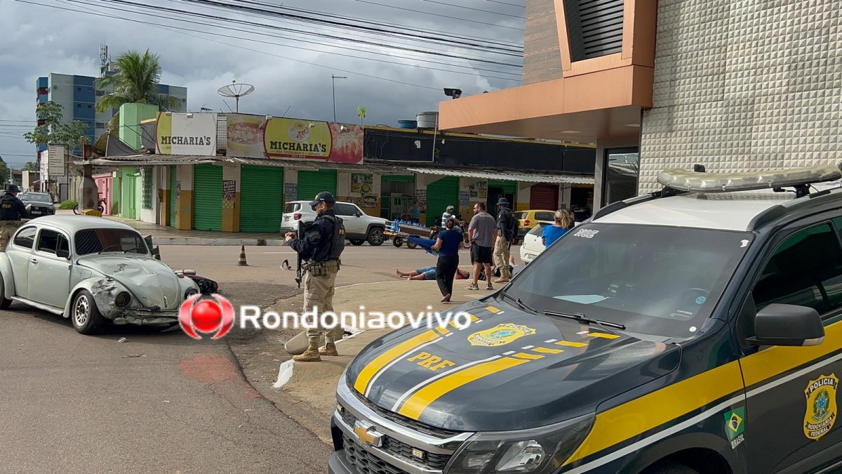 BATIDA NO FUSCA: Casal fica gravemente lesionado em acidente na Pinheiro Machado