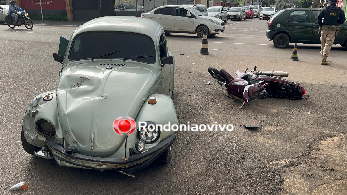 BATIDA NO FUSCA: Casal fica gravemente lesionado em acidente na Pinheiro Machado