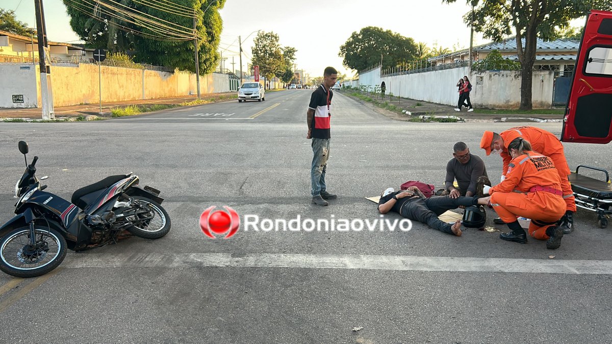 VÍDEO: Motociclista sofre grave lesão após acidente no Centro