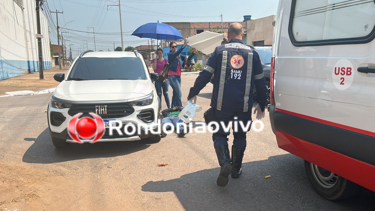 VÍDEO: Motociclista sofre acidente após invadir preferencial 