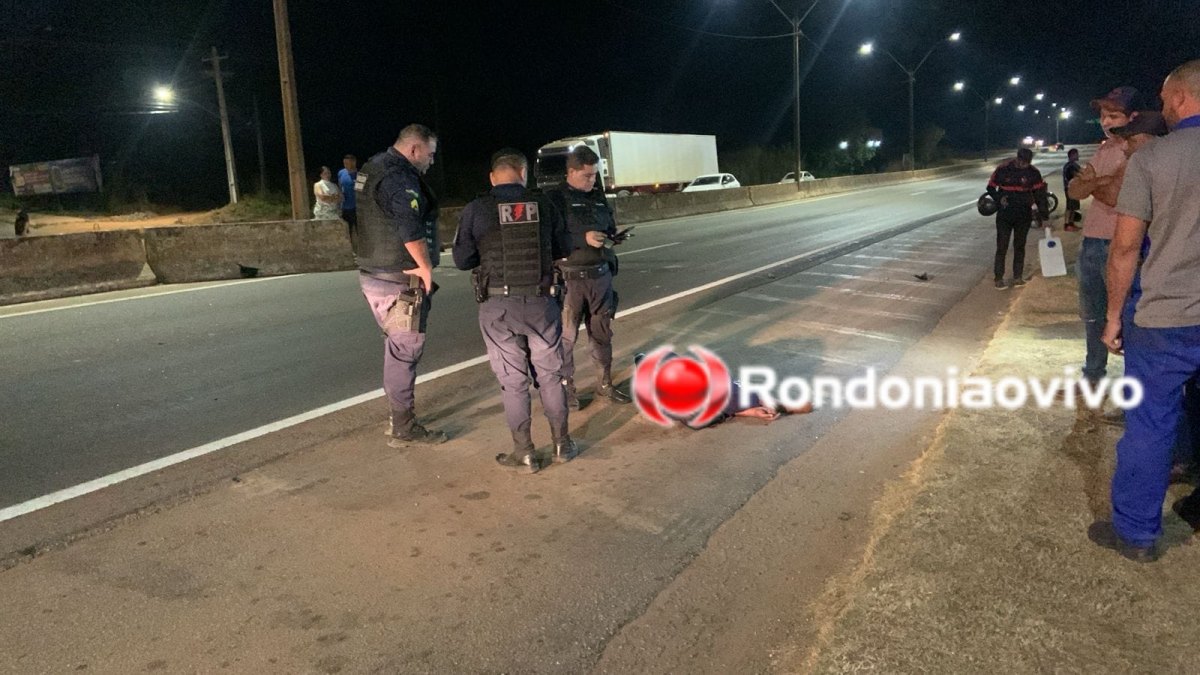 URGENTE: Motociclista morre após passar direto e bater em mureta na BR-364 