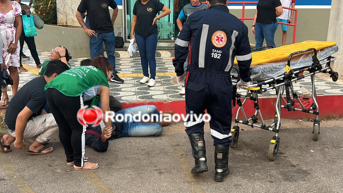 NO CENTRO: Motociclista é atropelado por caminhonete e fica em estado grave