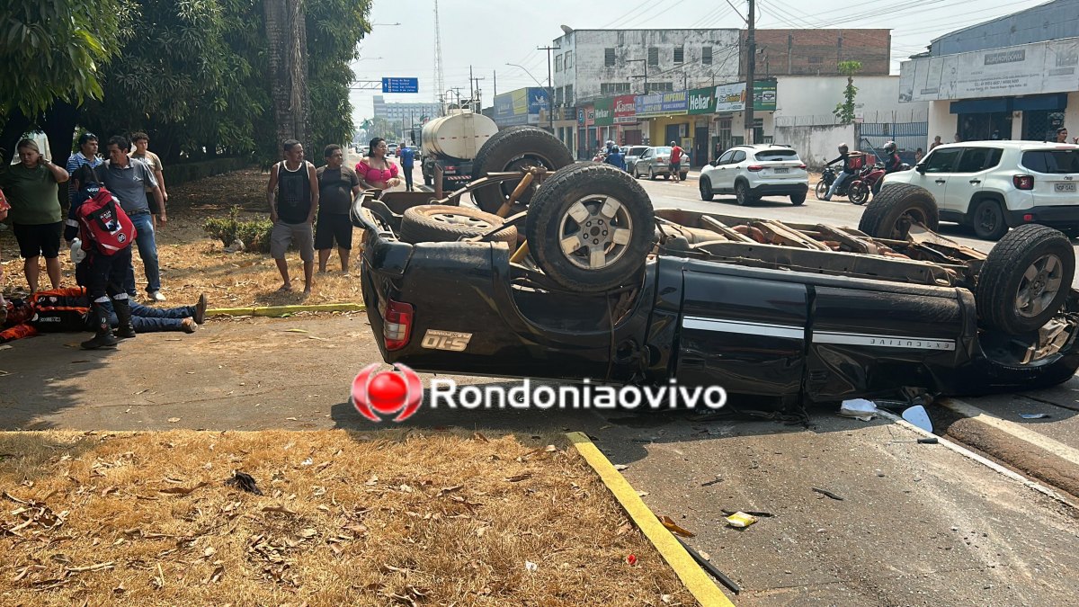 NA JORGE TEIXEIRA: Motorista de caminhonete fica em estado grave em capotamento