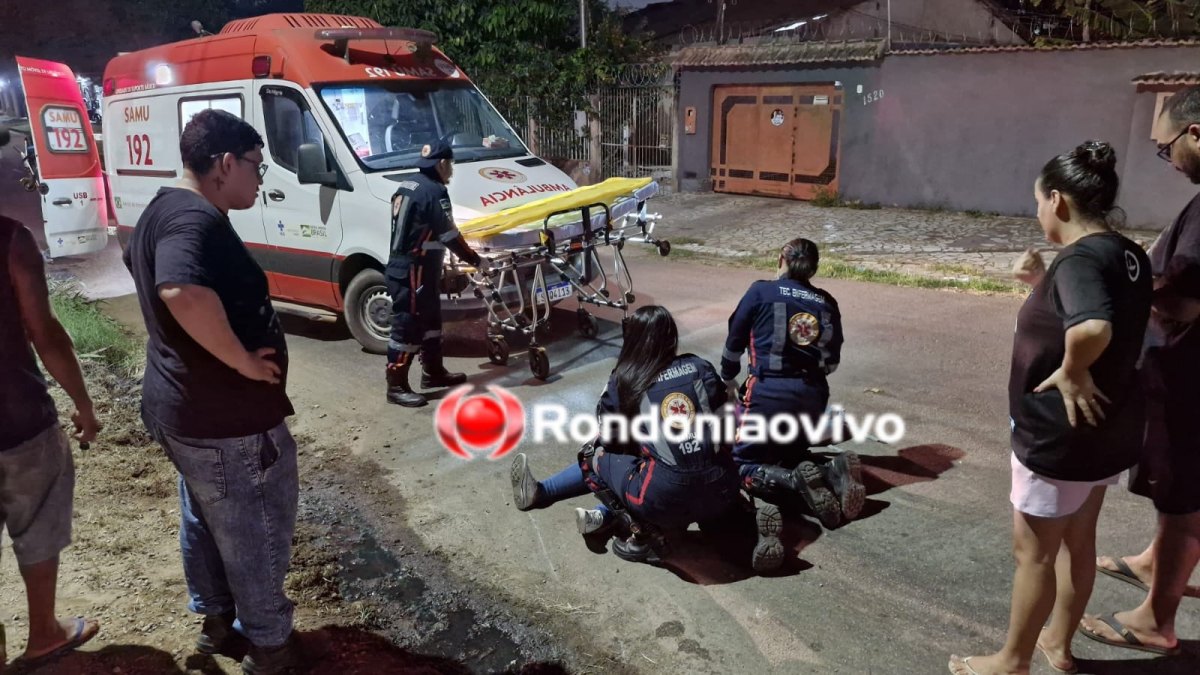 ZIGUE-ZAGUE: Mulher fica ferida e motoboy foge após causar acidente no Centro 