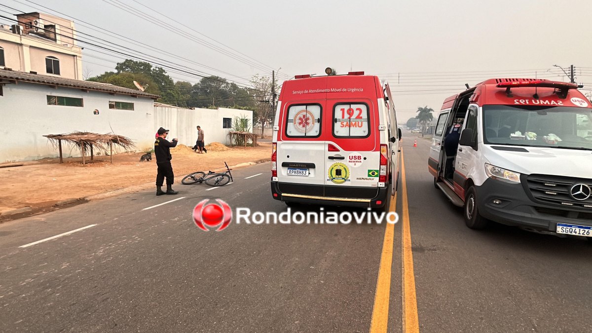 TRAUMATISMO: Ciclista fica em estado gravíssimo ao ser atropelado