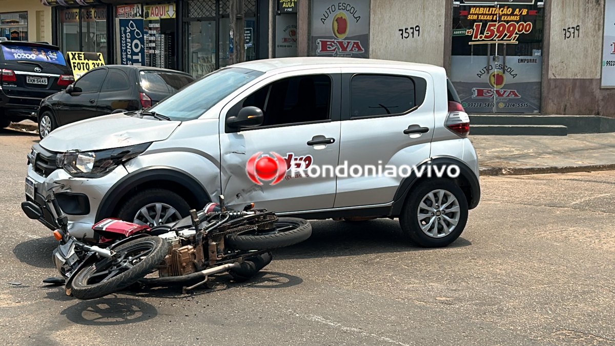 NA ALEXANDRE: Carro de fábrica de refrigerante avança cruzamento e causa acidente