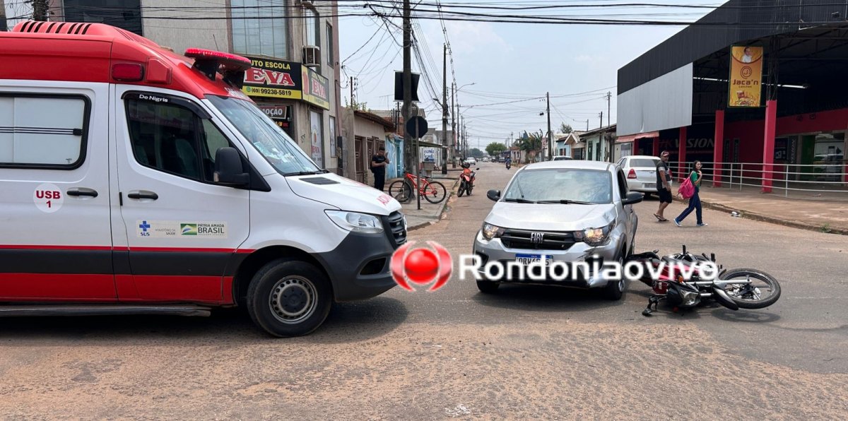 NA ALEXANDRE: Carro de fábrica de refrigerante avança cruzamento e causa acidente
