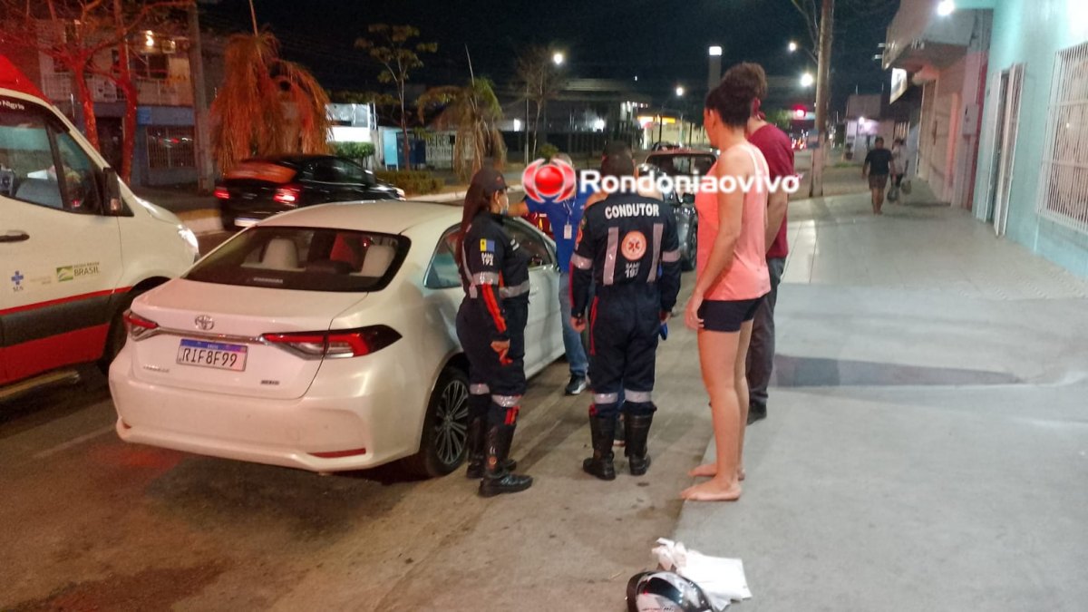 NA CAÚLA: Mulher é atropelada por motociclista e sofre várias lesões 