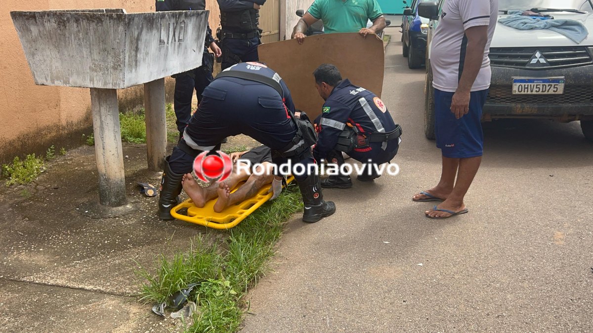 VÍDEO: Motociclista fica seriamente ferido após bater em lixeira de concreto
