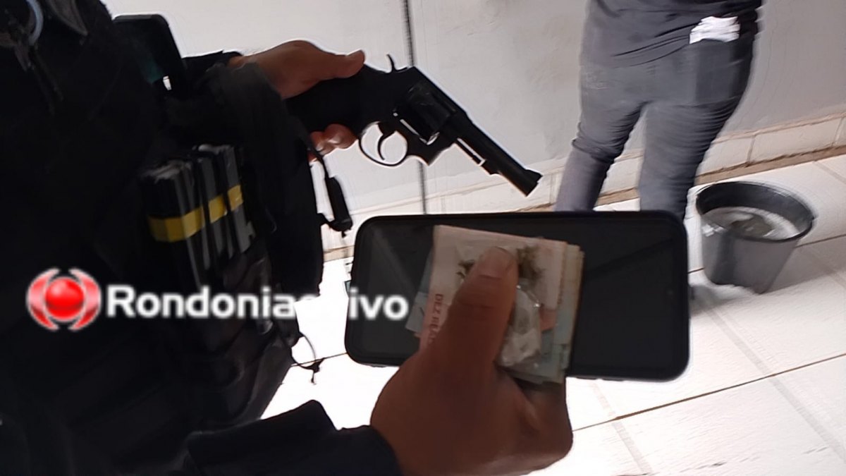 TREMEU: 'Ruan do CV' é preso com revólver e drogas ao ficar nervoso por ver equipe da PM 
