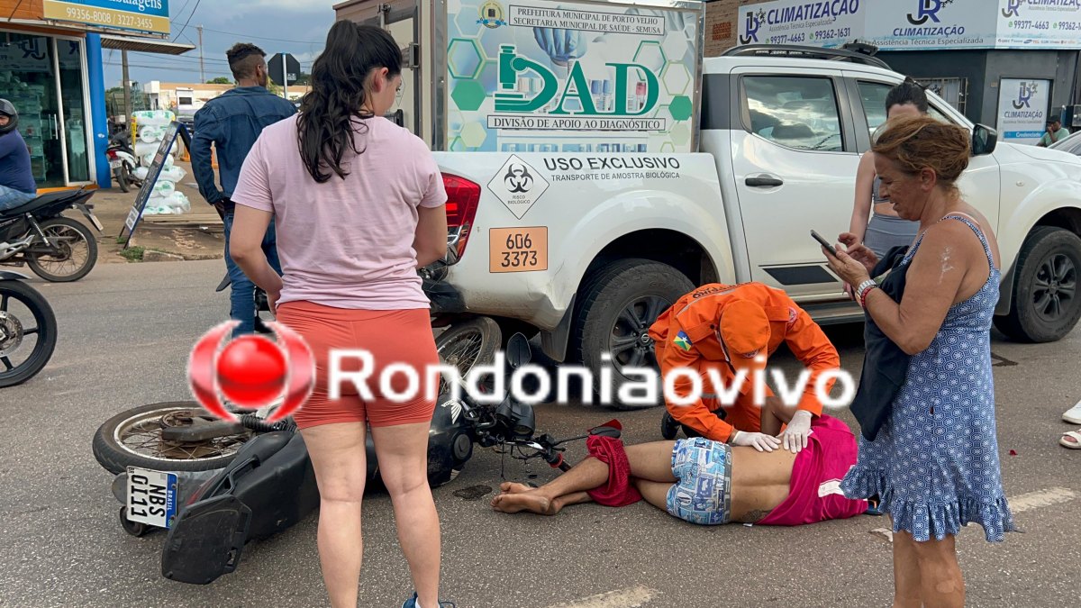 NA TRASEIRA: Motociclista fica gravemente ferido ao bater em caminhonete da SEMUSA