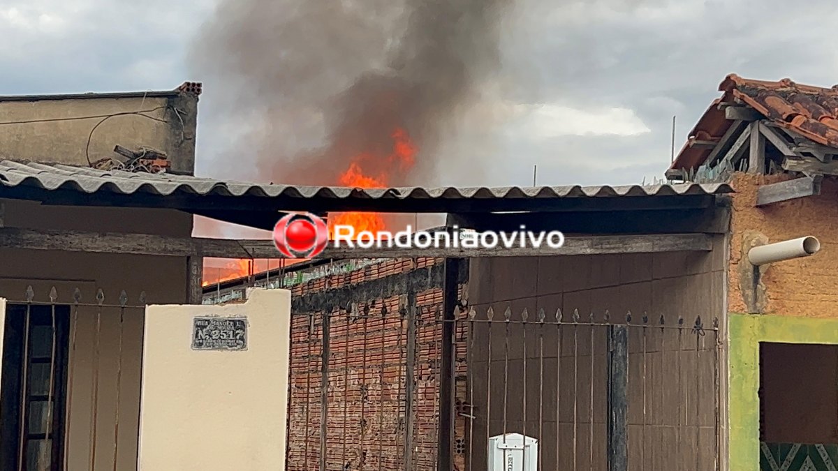 URGENTE: Casa é destruída por incêndio no Embratel em Porto Velho 