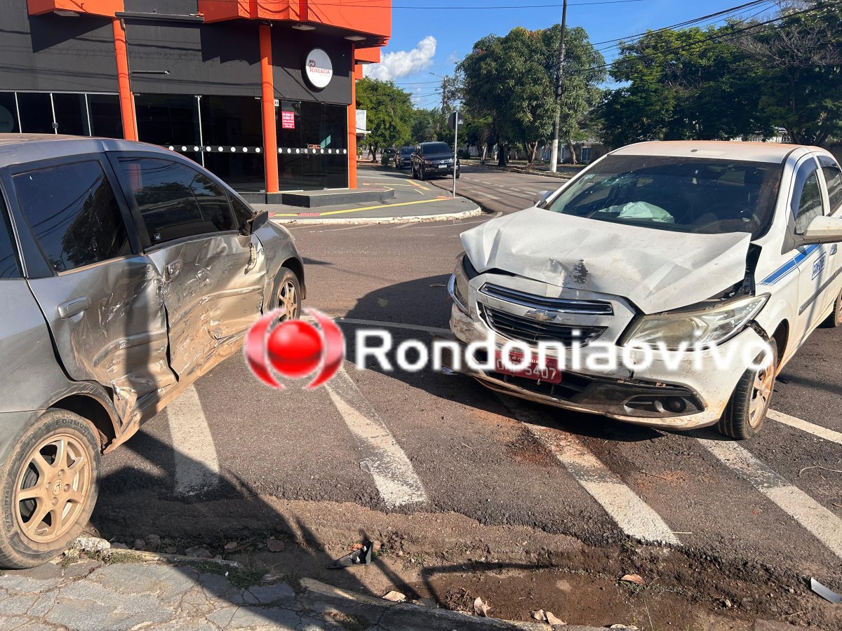 URGENTE: Grave batida entre táxi e Honda Fit deixa dois feridos na Abunã